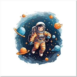 Colorful Astronaut in Space #12 Posters and Art